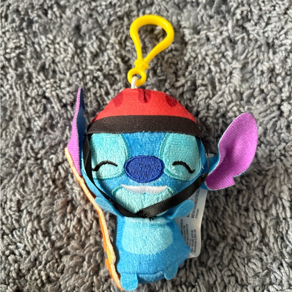 NWT Stitch with a skateboard stuffed animal keychain